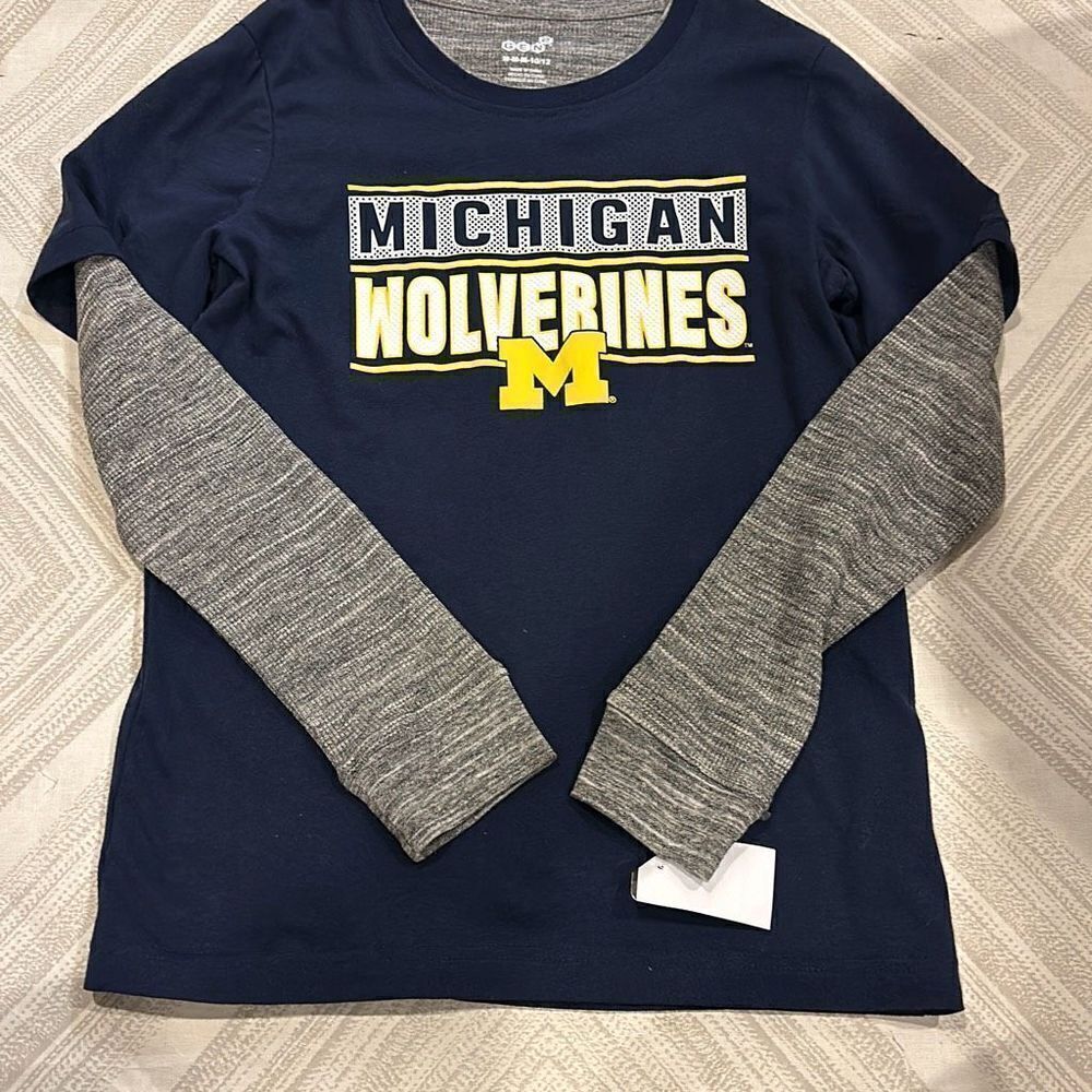 Gen2 Boys Michigan Faux Layered Navy Blue & Grey Long Sleeve Shirt